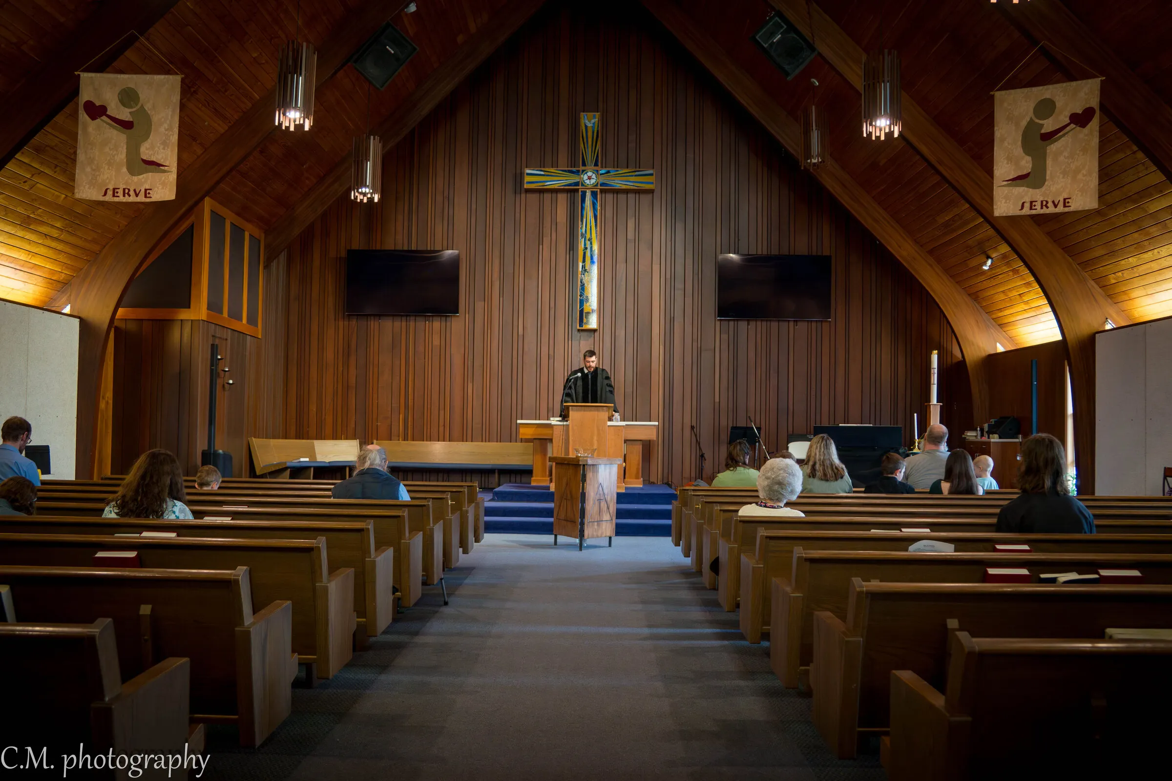 The sanctuary from the centre aisle